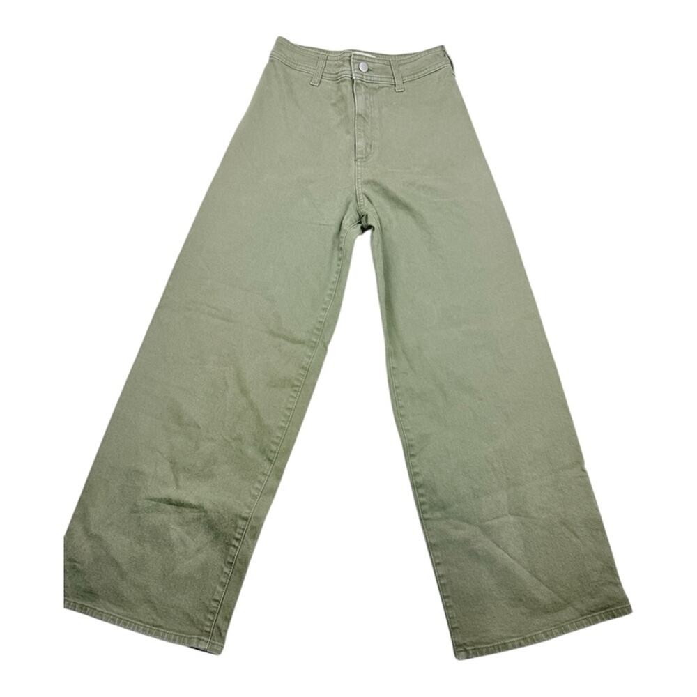 Universal Thread Cropped Wide-Leg Green Ankle Jeans - Picture 3 of 9